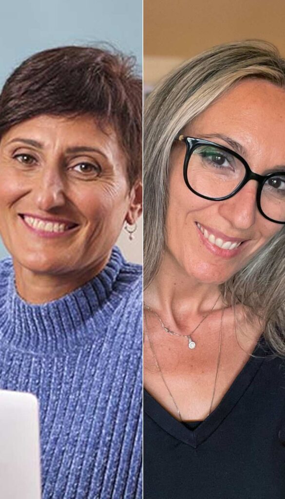 Tatiana, sulla sinistra, e Cristina sulla destra in un'immagine con effetto bicromia.